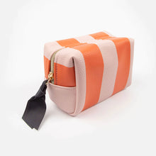 Orange & Pink Stripe Mini Cube Cosmetics Bag