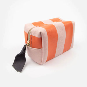 Orange & Pink Stripe Mini Cube Cosmetics Bag