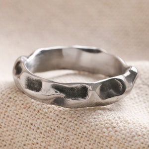 Men's Stainless Steel Molten Band Ring - Large