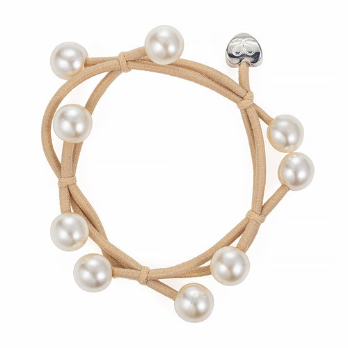Pearl Cluster Bangle Band - Sand