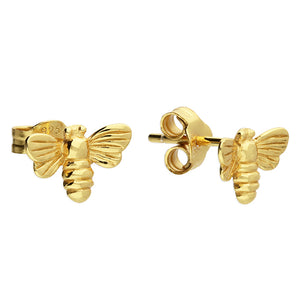 Gold Plated Stirling Silver Bee Stud