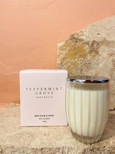 Red Plum & Rose Soy Candle - Peppermint Grove