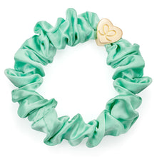 Gold Heart Silk Scrunchie | Mint