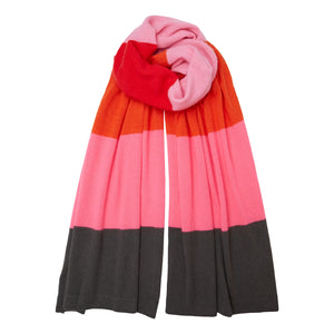 Cashmere Colour Block Scarf - Pink