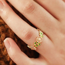 Enamel Flower Ring in Gold