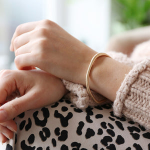 Organic Shape Bangle in Gold