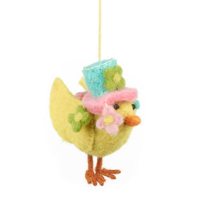 Handmade Felt Easter Parade Chick Hanging Decoration